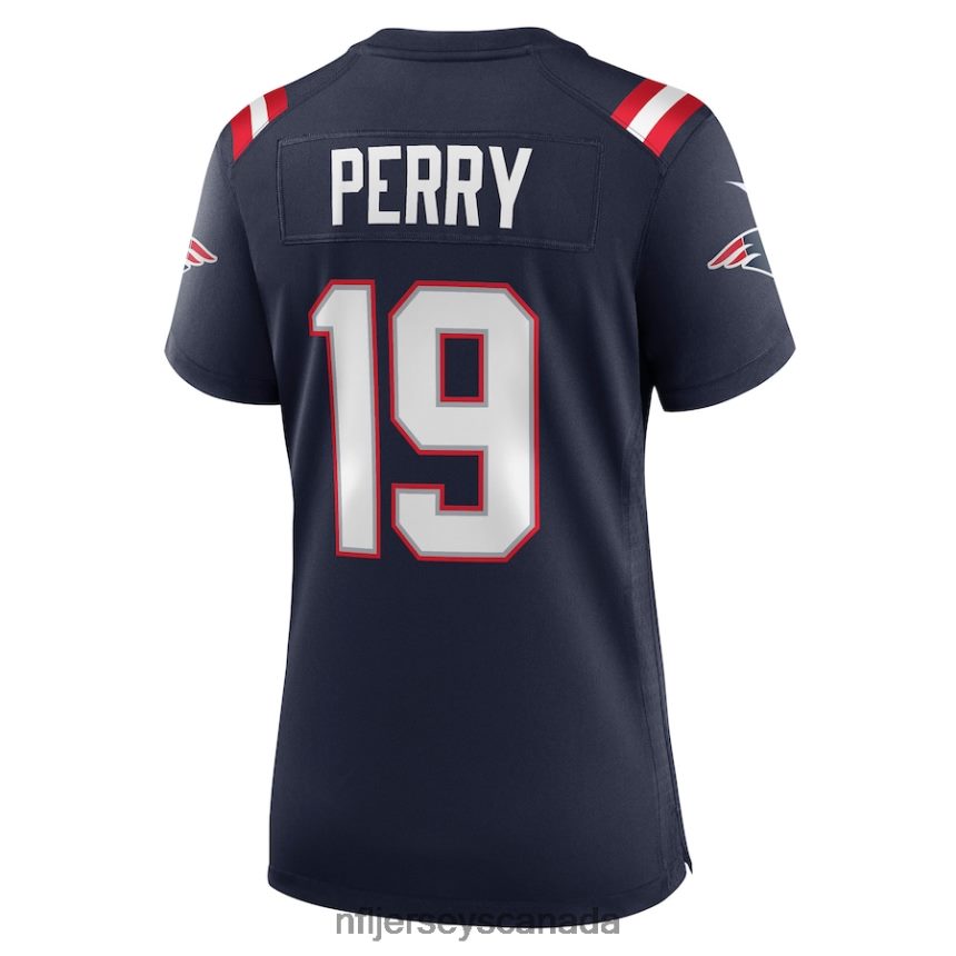 Women New England Patriots Malcolm Perry Nike Navy Game Player Jersey Clothing NFL TBXFR65109