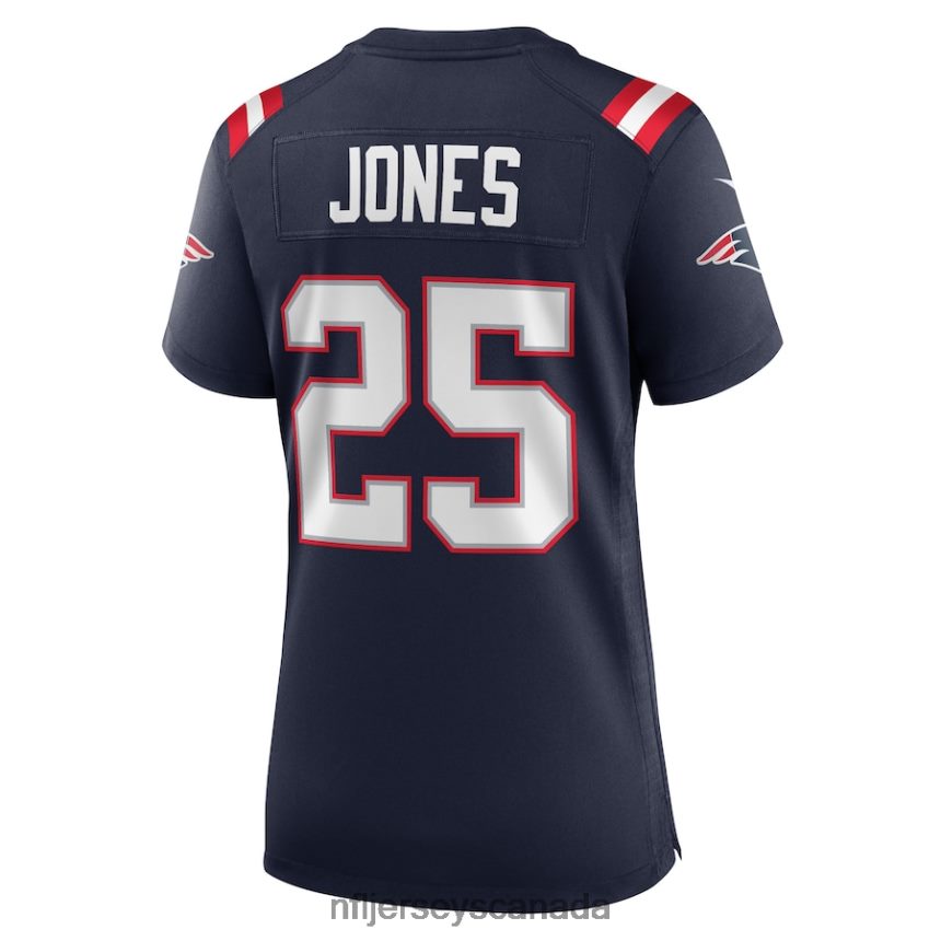 Women New England Patriots Marcus Jones Nike Navy Game Player Jersey Clothing NFL TBXFR63526
