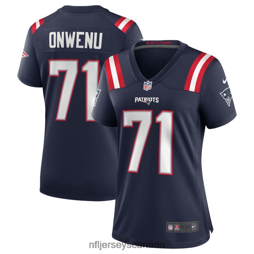 Women New England Patriots Mike Onwenu Nike Navy Team Game Jersey Clothing NFL TBXFR65145