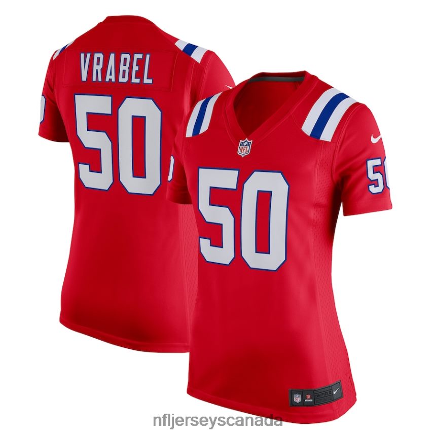 Women New England Patriots Mike Vrabel Nike Red Retired Game Jersey Clothing NFL TBXFR66962