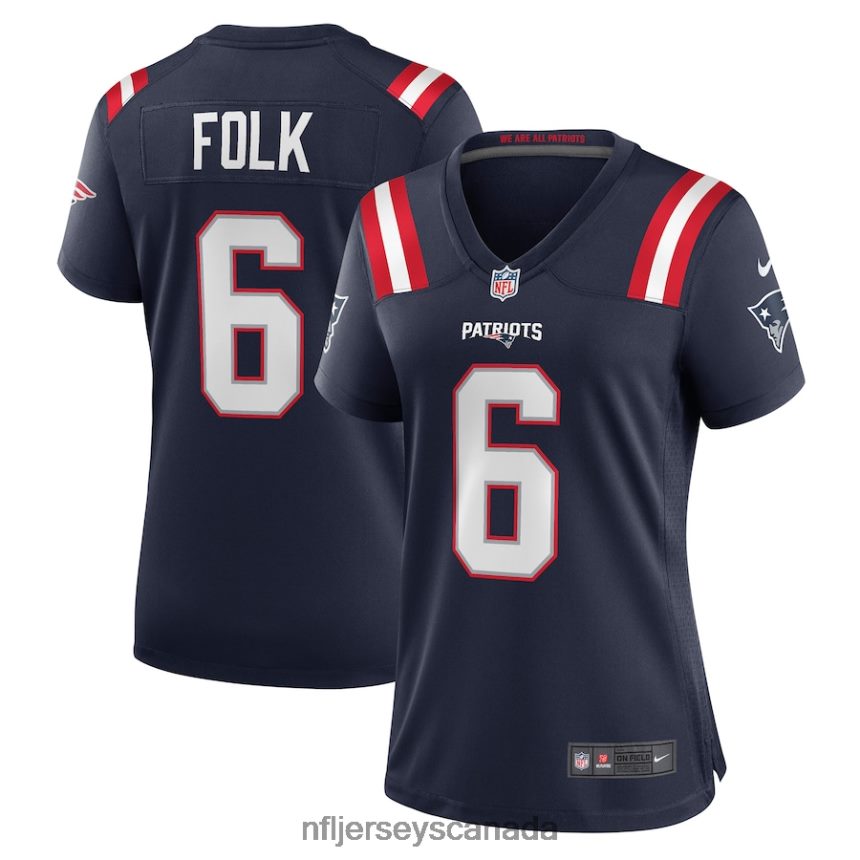 Women New England Patriots Nick Folk Nike Navy Game Jersey Clothing NFL TBXFR65177