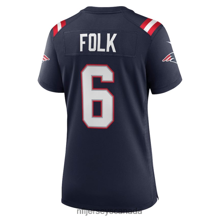 Women New England Patriots Nick Folk Nike Navy Game Jersey Clothing NFL TBXFR65177
