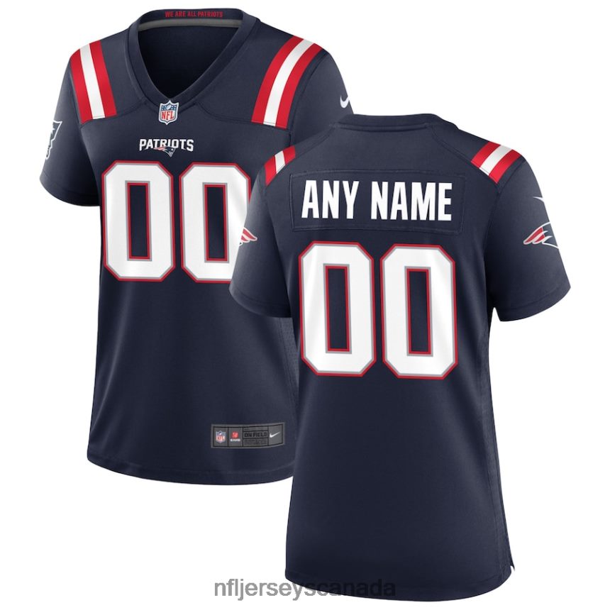 Women New England Patriots Nike Navy Custom Game Jersey Clothing NFL TBXFR61197