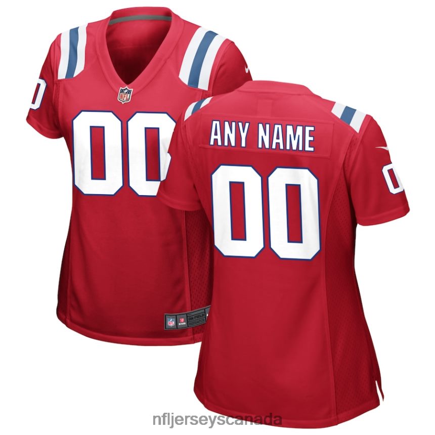 Women New England Patriots Nike Red Alternate Custom Jersey Clothing NFL TBXFR63155