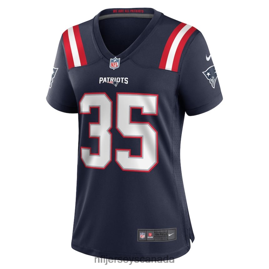 Women New England Patriots Pierre Strong Jr Nike Navy Game Player Jersey Clothing NFL TBXFR65155