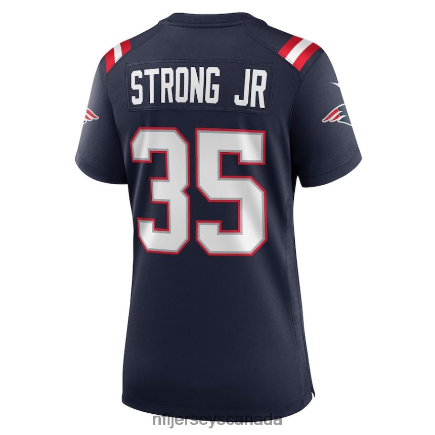 Women New England Patriots Pierre Strong Jr Nike Navy Game Player Jersey Clothing NFL TBXFR65155