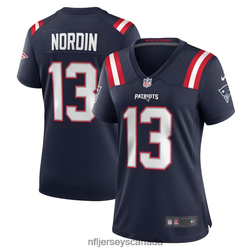Women New England Patriots Quinn Nordin Nike Navy Game Player Jersey Clothing NFL TBXFR65162