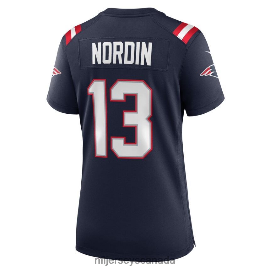 Women New England Patriots Quinn Nordin Nike Navy Game Player Jersey Clothing NFL TBXFR65162