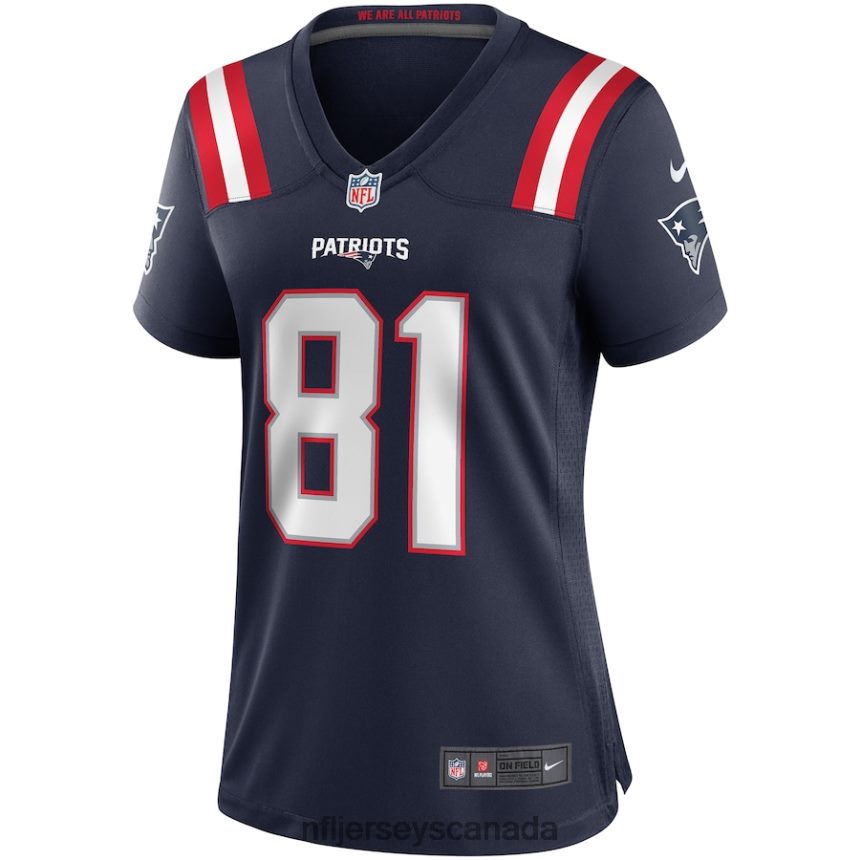 Women New England Patriots Randy Moss Nike Navy Game Retired Player Jersey Clothing NFL TBXFR63960