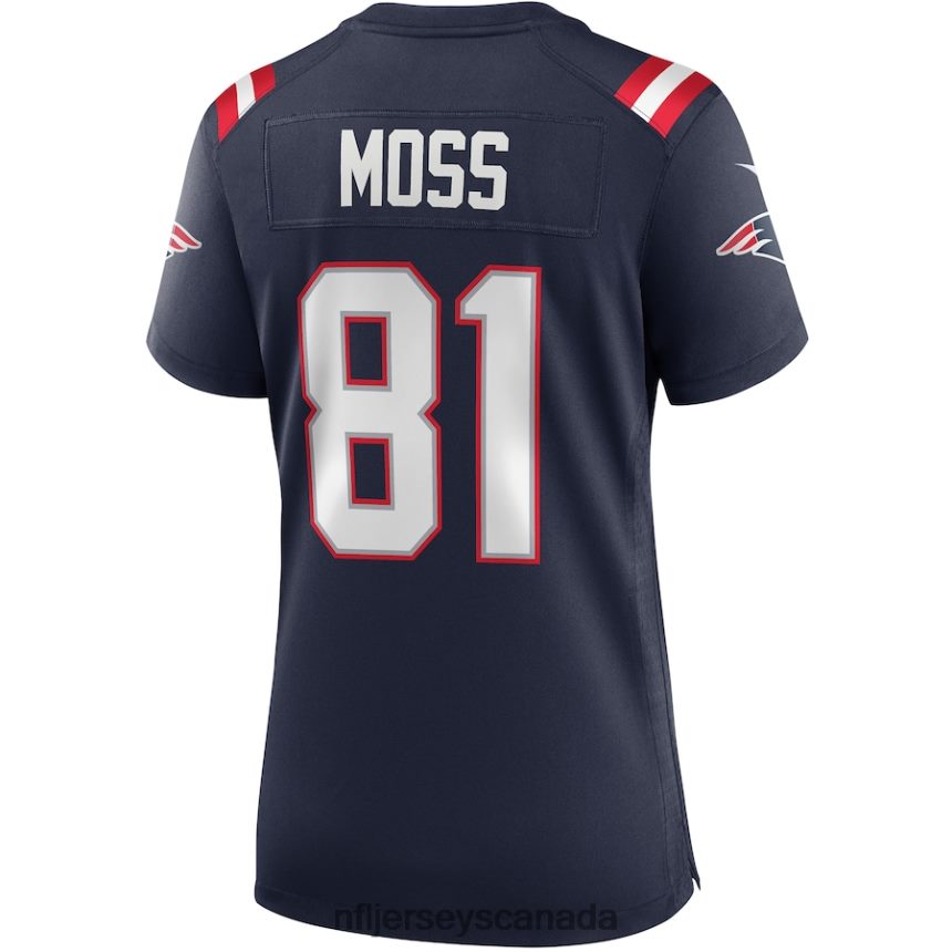 Women New England Patriots Randy Moss Nike Navy Game Retired Player Jersey Clothing NFL TBXFR63960