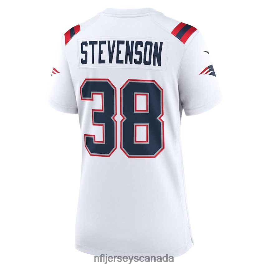 Women New England Patriots Rhamondre Stevenson Nike White Game Player Jersey Clothing NFL TBXFR63151