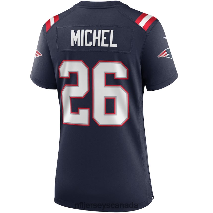 Women New England Patriots Sony Michel Nike Navy Game Jersey Clothing NFL TBXFR61899