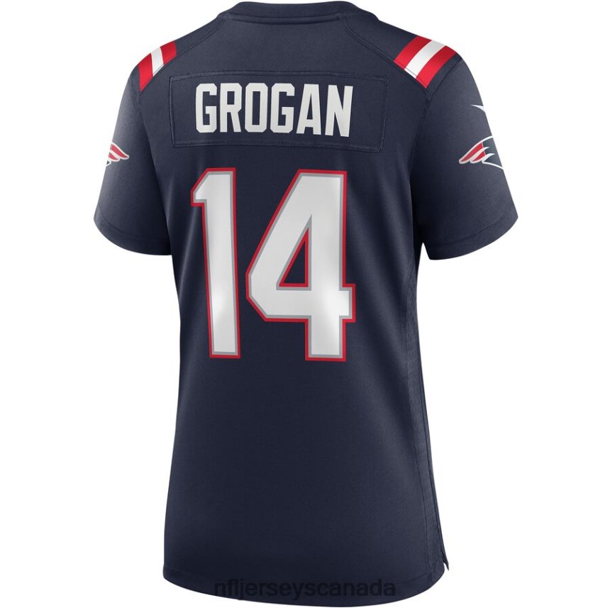 Women New England Patriots Steve Grogan Nike Navy Game Retired Player Jersey Clothing NFL TBXFR64013