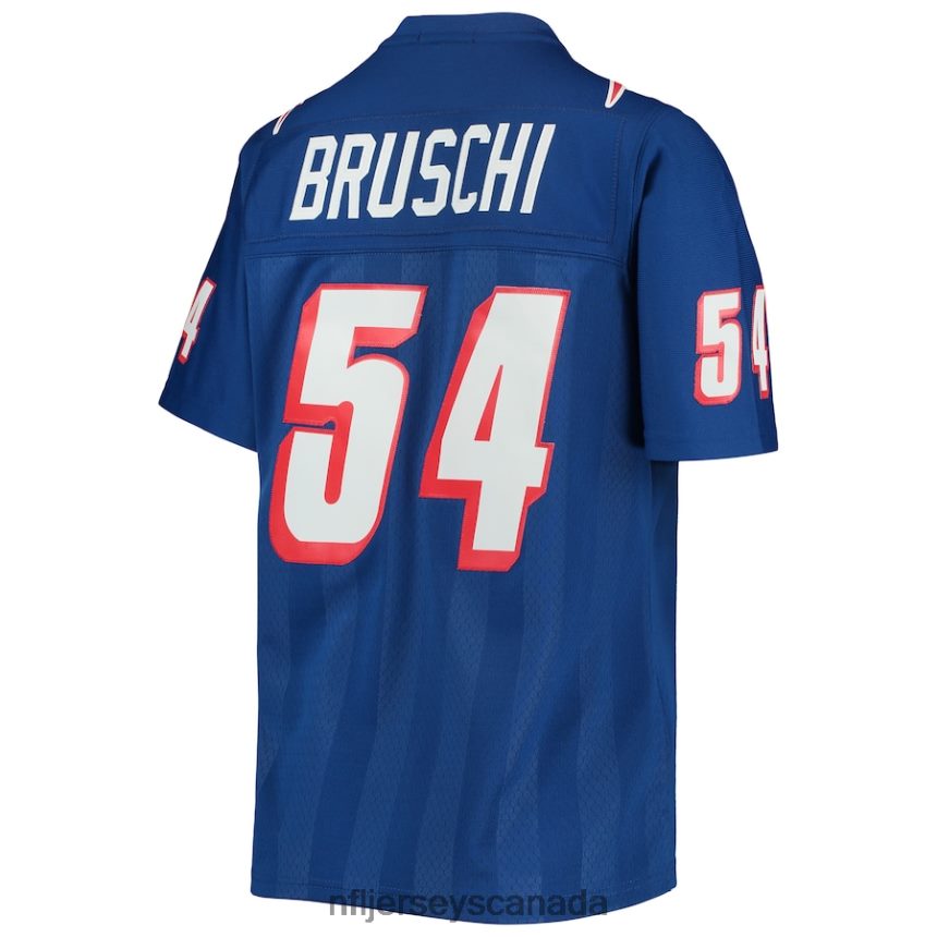 Women New England Patriots Tedy Bruschi Mitchell  Ness Royal Legacy Replica Player Jersey Clothing NFL TBXFR61863