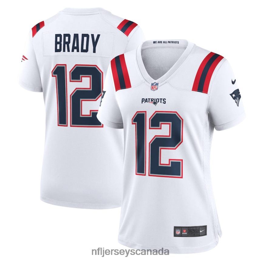 Women New England Patriots Tom Brady Nike White Retired Game Jersey Clothing NFL TBXFR6784