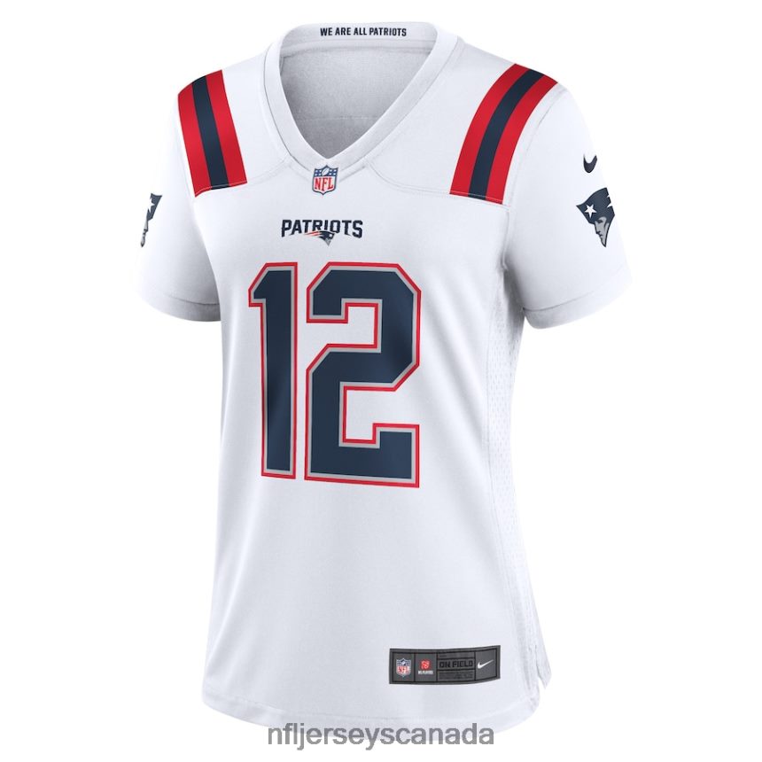 Women New England Patriots Tom Brady Nike White Retired Game Jersey Clothing NFL TBXFR6784