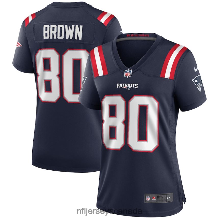 Women New England Patriots Troy Brown Nike Navy Game Retired Player Jersey Clothing NFL TBXFR64015
