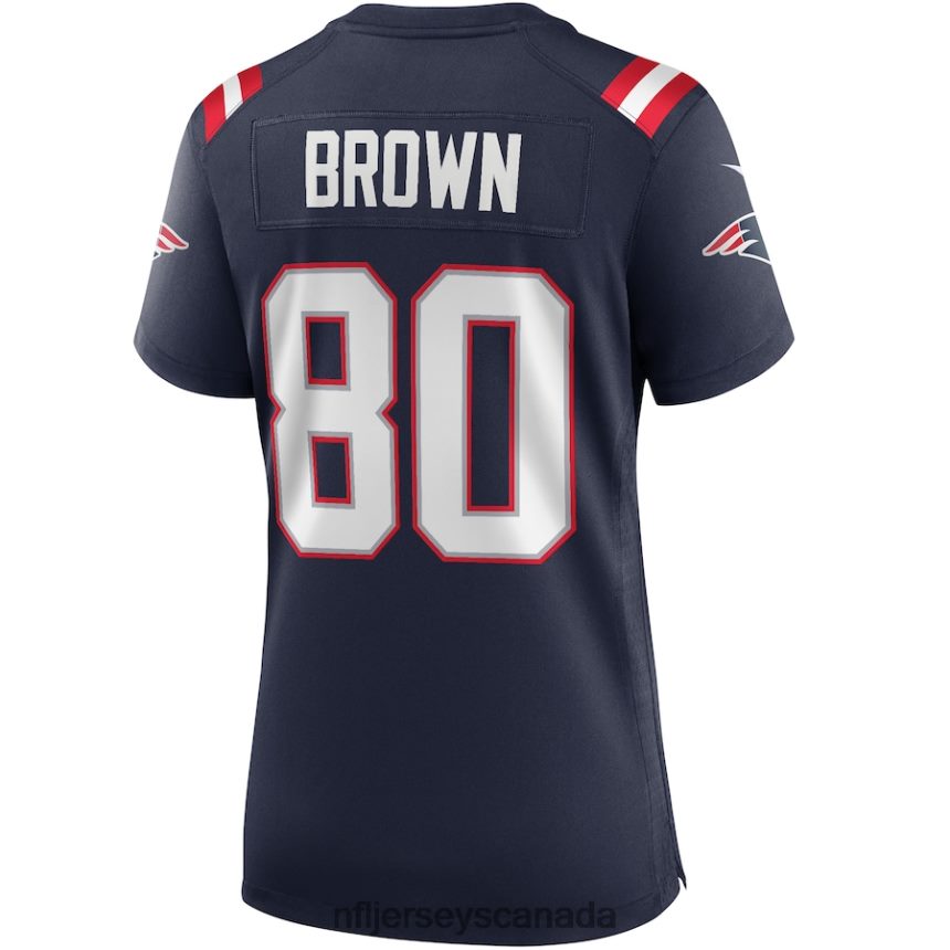 Women New England Patriots Troy Brown Nike Navy Game Retired Player Jersey Clothing NFL TBXFR64015