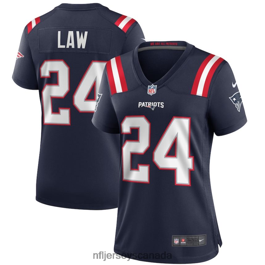 Women New England Patriots Ty Law Nike Navy Game Retired Player Jersey Clothing NFL TBXFR65127