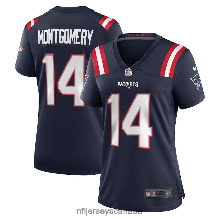 Women New England Patriots Ty Montgomery Nike Navy Player Game Jersey Clothing NFL TBXFR63966