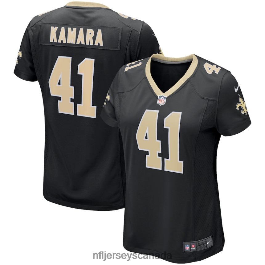 Women New Orleans Saints Alvin Kamara Nike Black Game Player Jersey Clothing NFL TBXFR63778