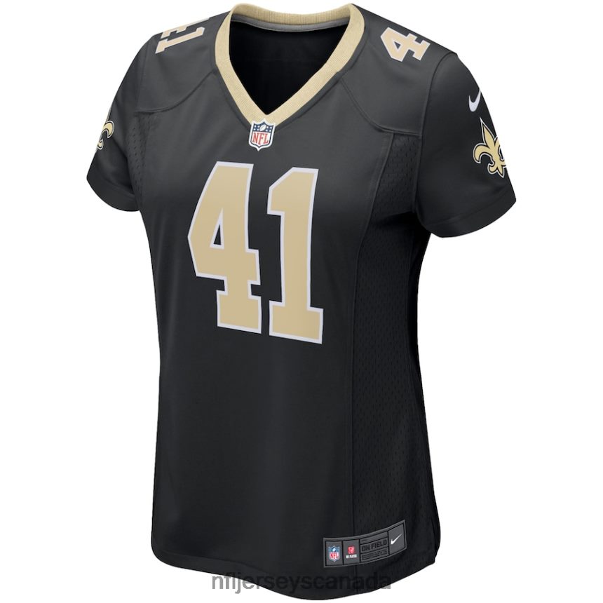 Women New Orleans Saints Alvin Kamara Nike Black Game Player Jersey Clothing NFL TBXFR63778