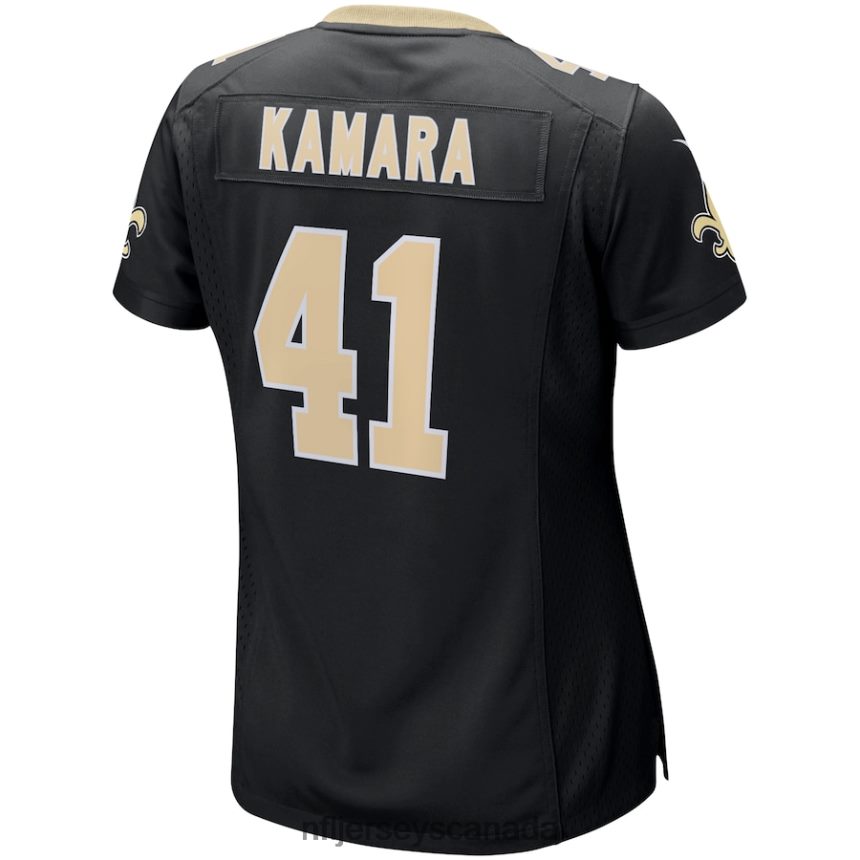 Women New Orleans Saints Alvin Kamara Nike Black Game Player Jersey Clothing NFL TBXFR63778