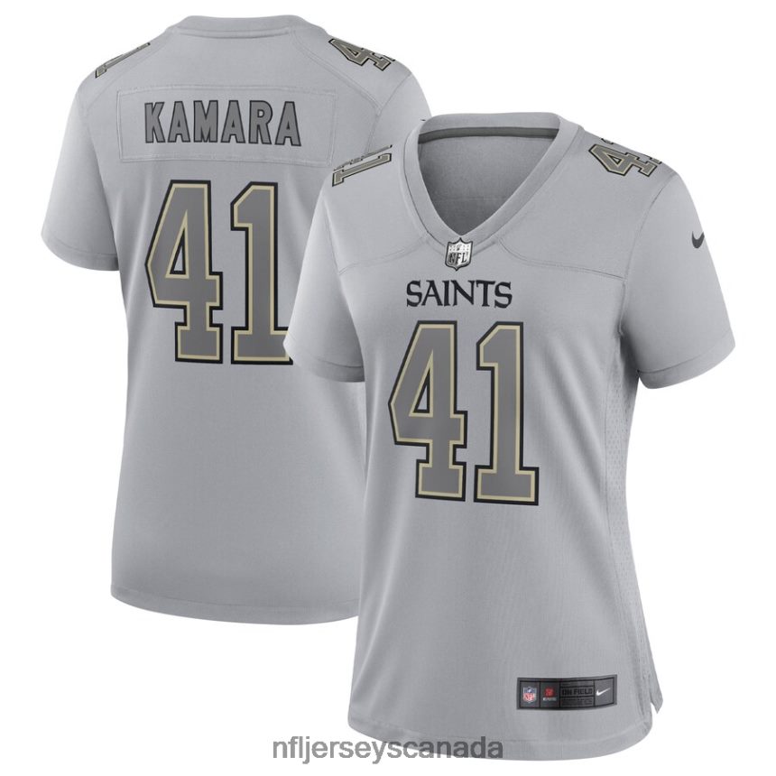 Women New Orleans Saints Alvin Kamara Nike Gray Atmosphere Fashion Game Jersey Clothing NFL TBXFR61178