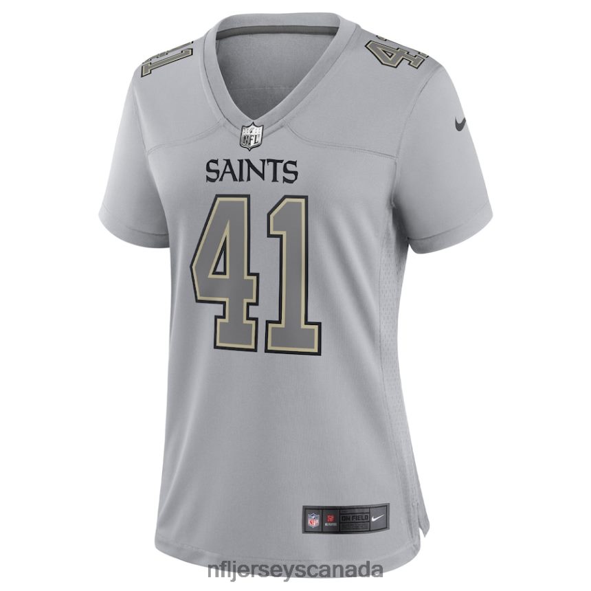 Women New Orleans Saints Alvin Kamara Nike Gray Atmosphere Fashion Game Jersey Clothing NFL TBXFR61178