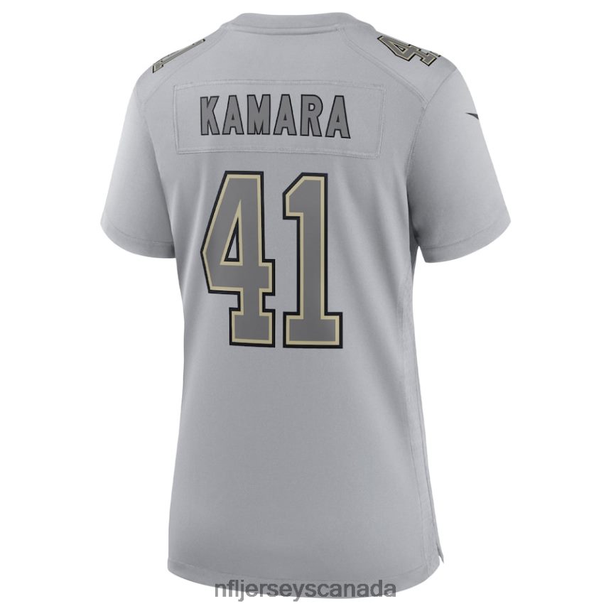 Women New Orleans Saints Alvin Kamara Nike Gray Atmosphere Fashion Game Jersey Clothing NFL TBXFR61178