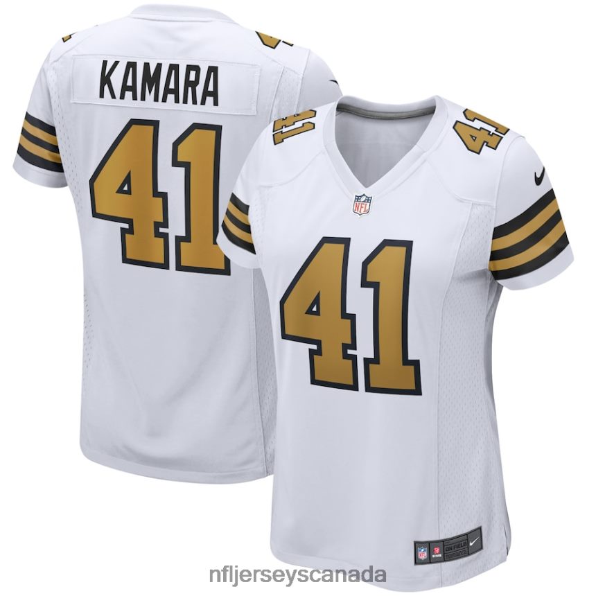 Women New Orleans Saints Alvin Kamara Nike White Alternate Game Player Jersey Clothing NFL TBXFR62487
