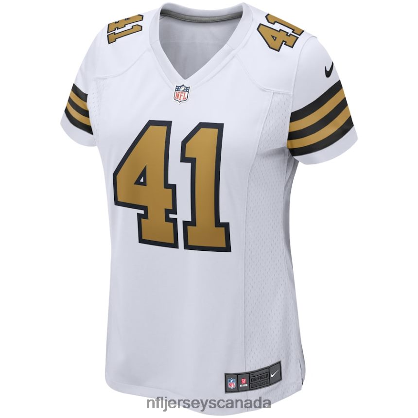 Women New Orleans Saints Alvin Kamara Nike White Alternate Game Player Jersey Clothing NFL TBXFR62487