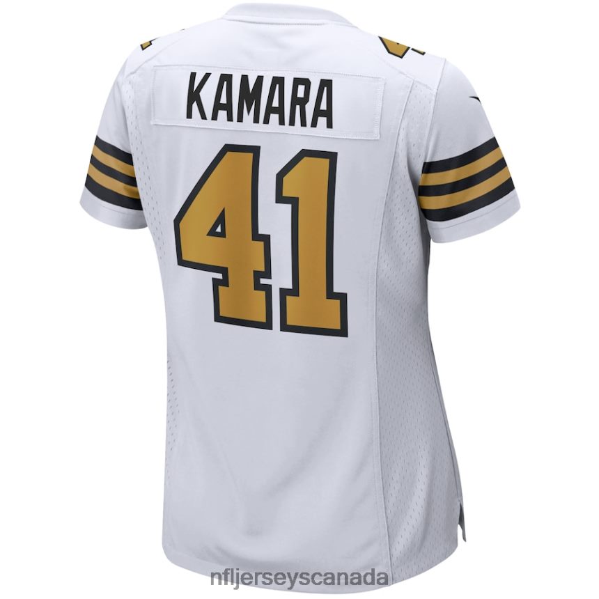 Women New Orleans Saints Alvin Kamara Nike White Alternate Game Player Jersey Clothing NFL TBXFR62487