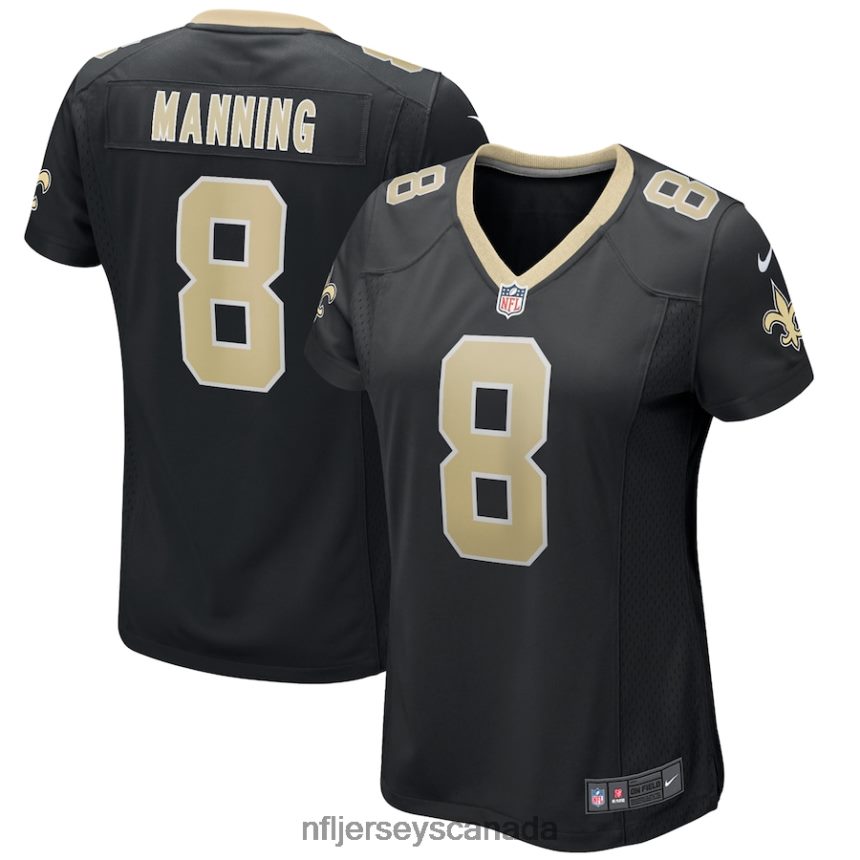 Women New Orleans Saints Archie Manning Nike Black Game Retired Player Jersey Clothing NFL TBXFR63715