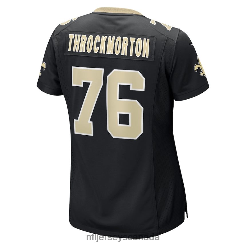 Women New Orleans Saints Calvin Throckmorton Nike Black Game Player Jersey Clothing NFL TBXFR63189