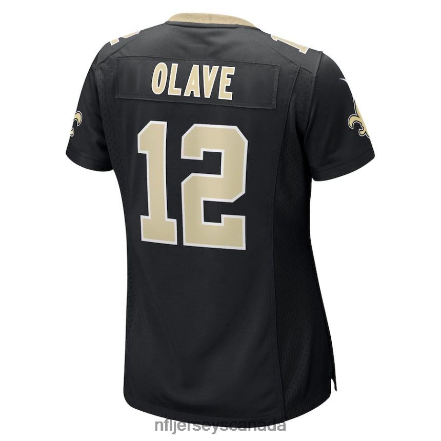 Women New Orleans Saints Chris Olave Nike Black Game Player Jersey Clothing NFL TBXFR62954