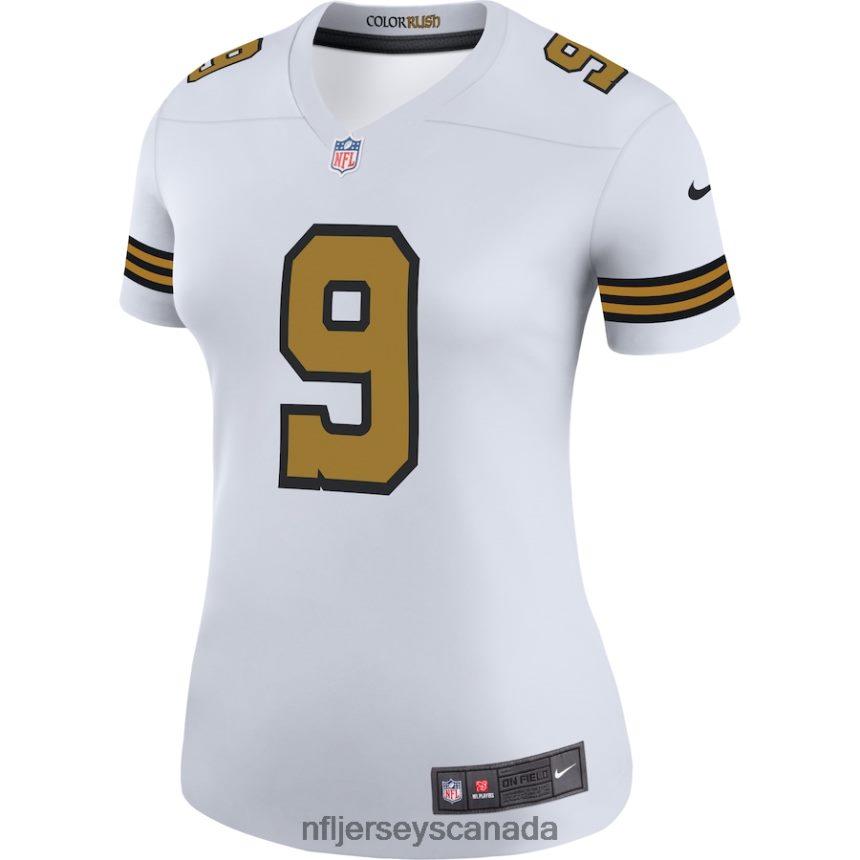 Women New Orleans Saints Drew Brees Nike White Color Rush Legend Jersey Clothing NFL TBXFR62171
