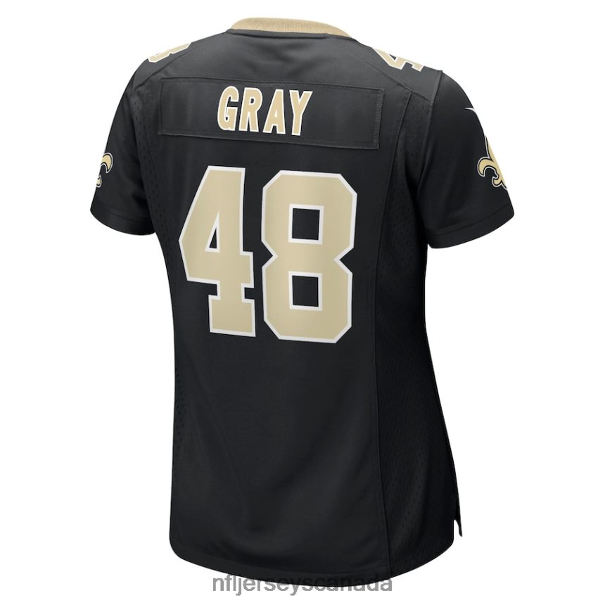 Women New Orleans Saints JT Gray Nike Black Game Jersey Clothing NFL TBXFR63095