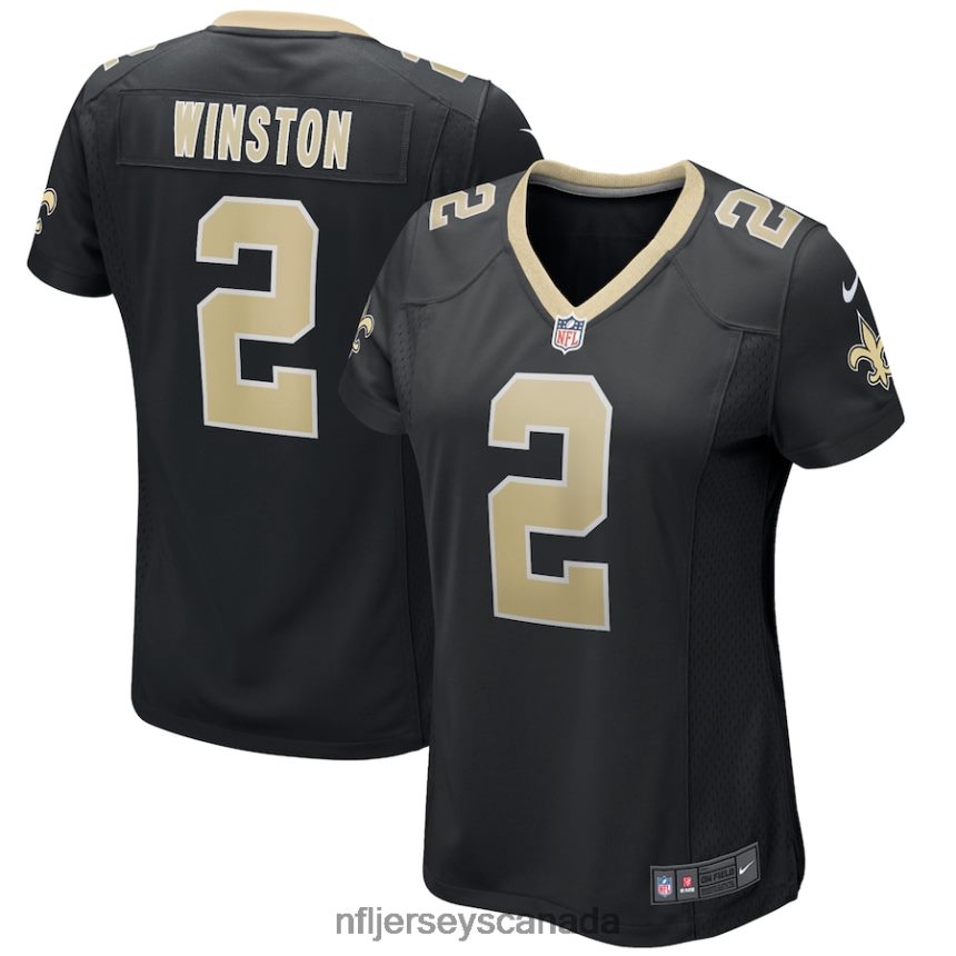 Women New Orleans Saints Jameis Winston Nike Black Game Jersey Clothing NFL TBXFR61965