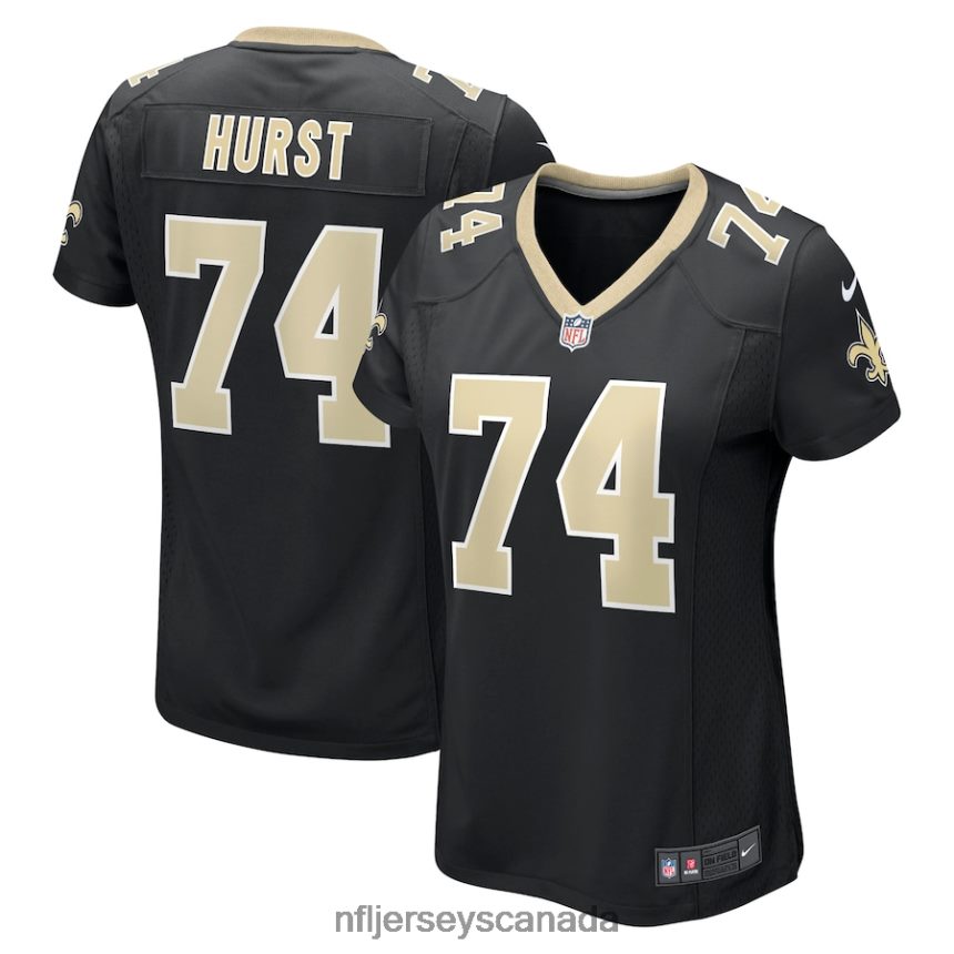 Women New Orleans Saints James Hurst Nike Black Game Jersey Clothing NFL TBXFR65123