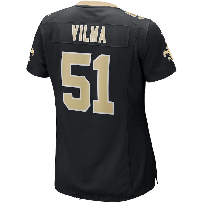 Women New Orleans Saints Jonathan Vilma Nike Black Game Retired Player Jersey Clothing NFL TBXFR64024