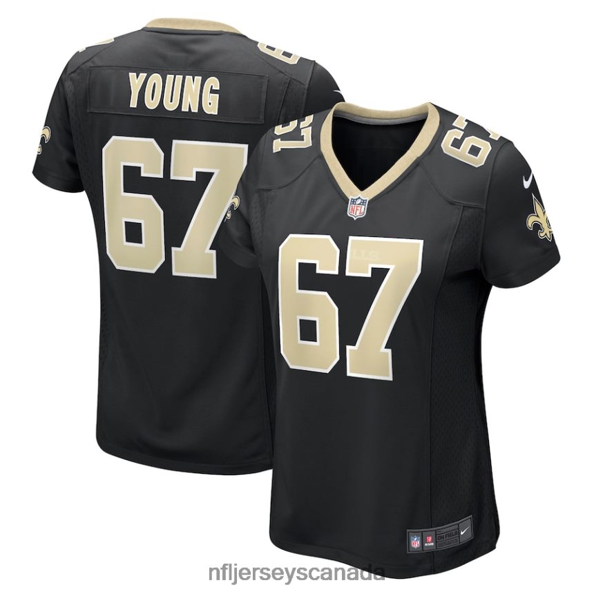 Women New Orleans Saints Landon Young Nike Black Game Jersey Clothing NFL TBXFR64021