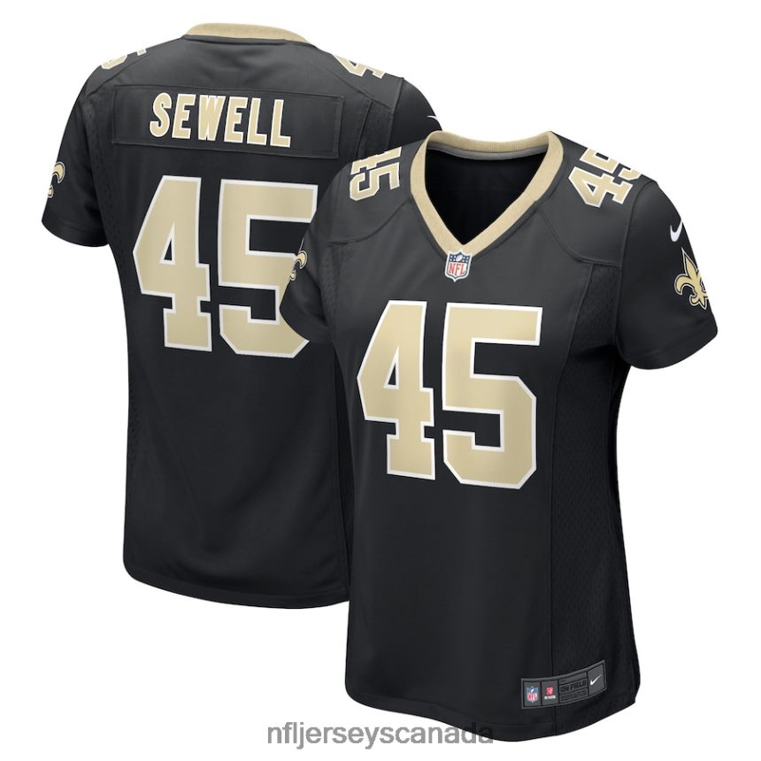 Women New Orleans Saints Nephi Sewell Nike Black Game Player Jersey Clothing NFL TBXFR66054