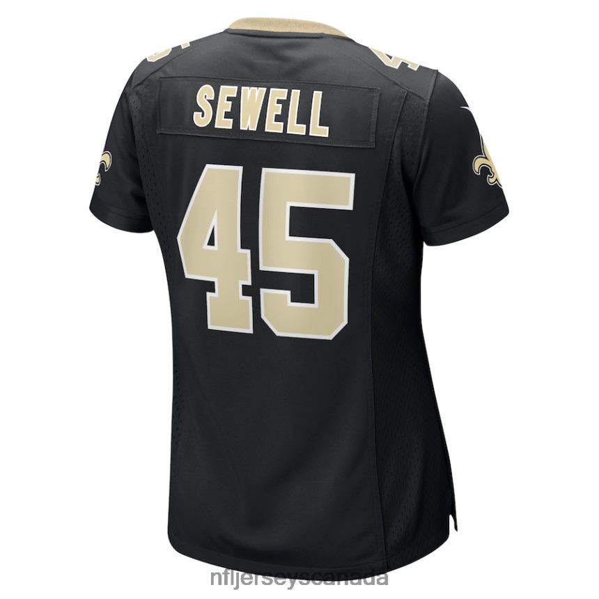 Women New Orleans Saints Nephi Sewell Nike Black Game Player Jersey Clothing NFL TBXFR66054