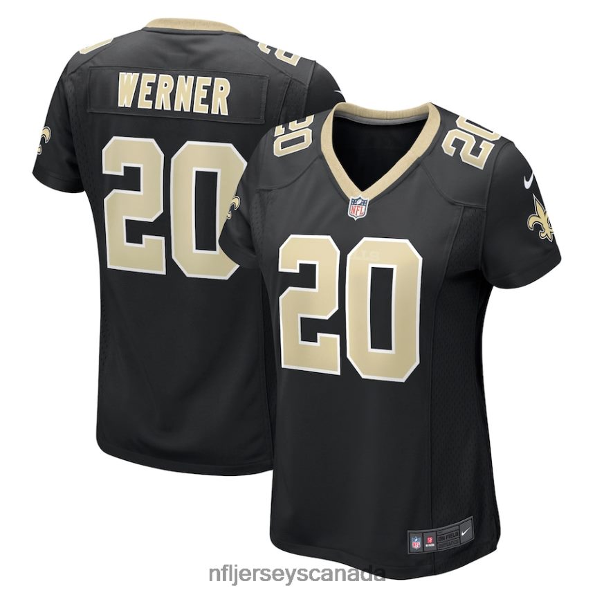 Women New Orleans Saints Pete Werner Nike Black Game Jersey Clothing NFL TBXFR65119