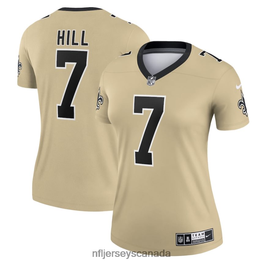 Women New Orleans Saints Taysom Hill Nike Gold Inverted Legend Jersey Clothing NFL TBXFR65468