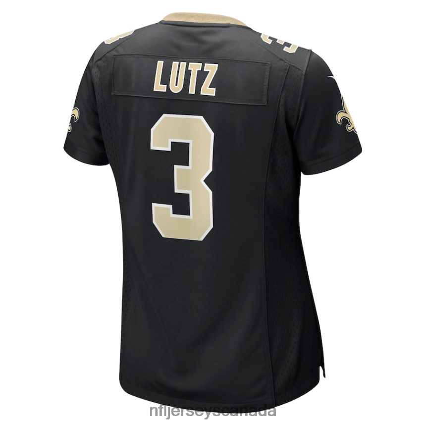Women New Orleans Saints Wil Lutz Nike Black Game Jersey Clothing NFL TBXFR64124