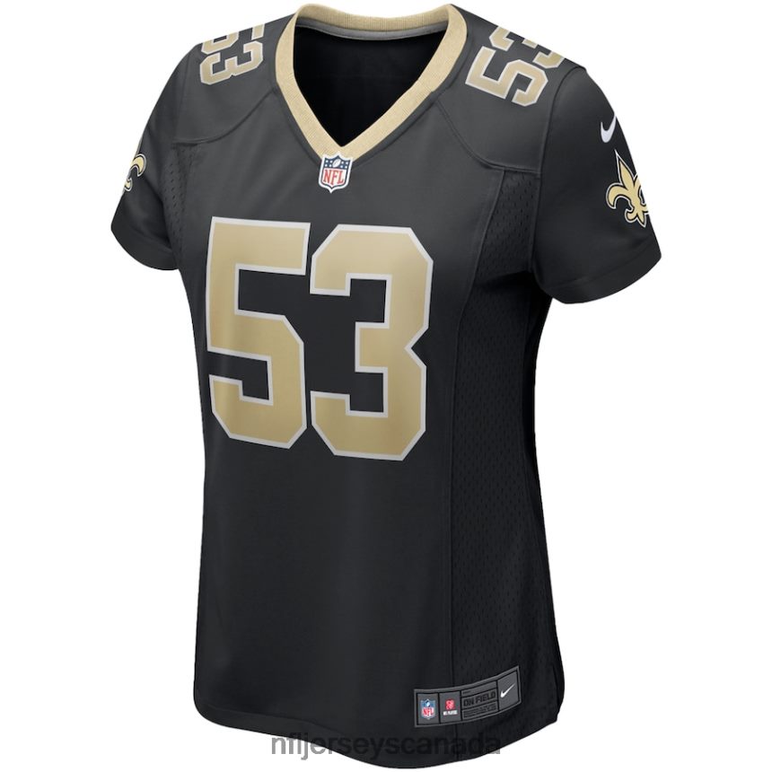 Women New Orleans Saints Zack Baun Nike Black Game Jersey Clothing NFL TBXFR65116