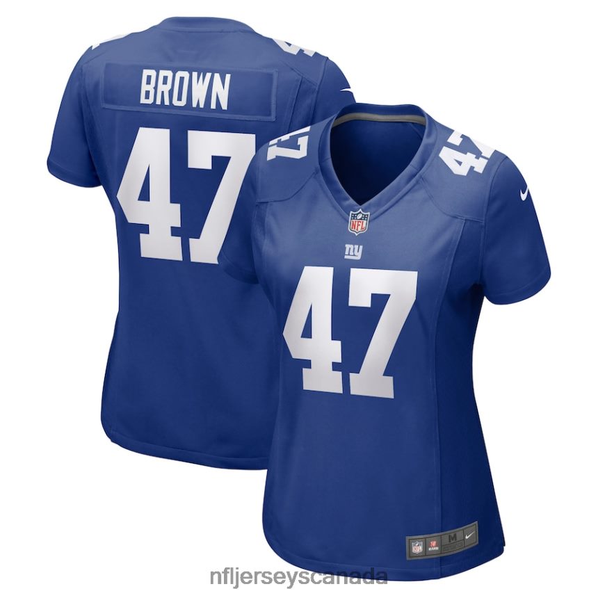 Women New York Giants Cam Brown Nike Royal Game Jersey Clothing NFL TBXFR64984