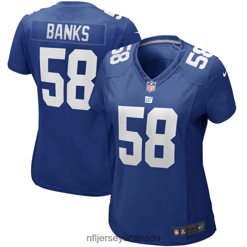 Women New York Giants Carl Banks Nike Royal Game Retired Player Jersey Clothing NFL TBXFR66102